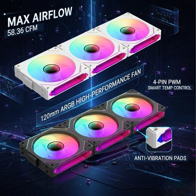 LDPCSJ 360mm Modular Wireless  - огляд і ціна Argb Case Fan