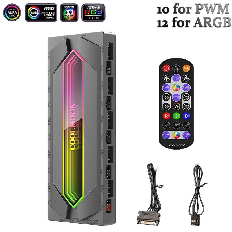 ARGB & PWM 22 Splitter Hub Con - огляд і ціна Argb Case Fan