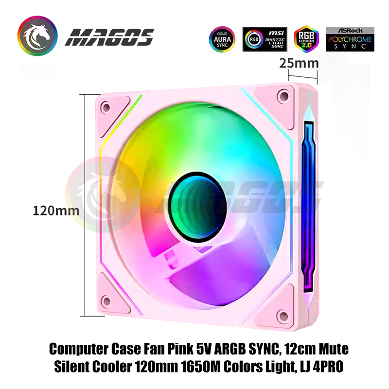 Computer Case Fan Pink 5V ARGB - огляд і ціна Argb Case Fan