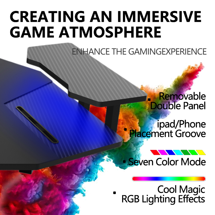 70-Inch Large RGB LED Light E- - огляд і ціна Pc Gaming Desk