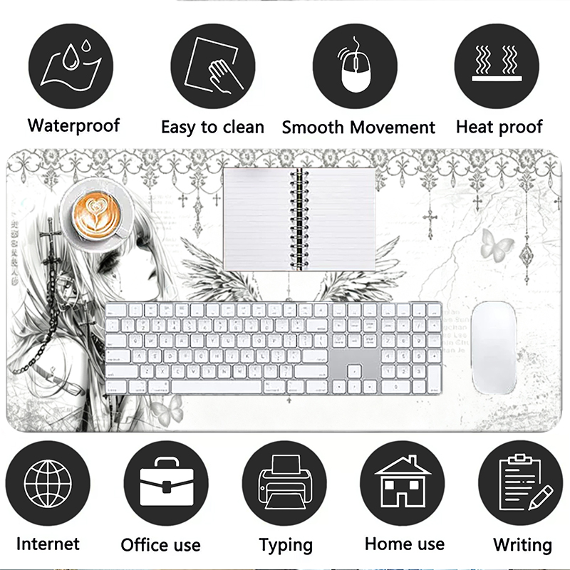 Leather Mousepad Black White A - огляд і ціна Pc Gaming Desk