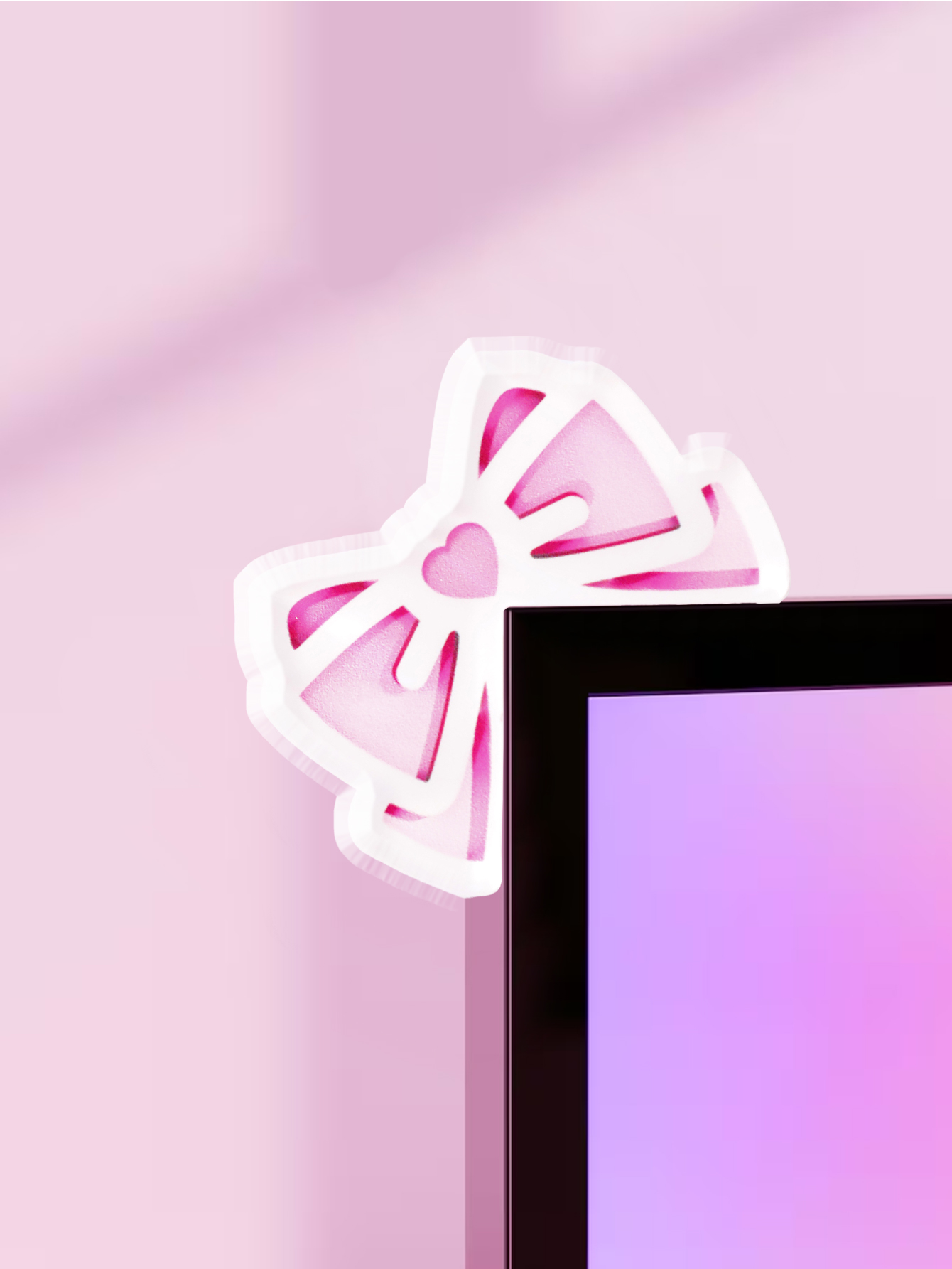 Kawaii Bow Monitor Decor Pink  - огляд і ціна Pc Gaming Setup