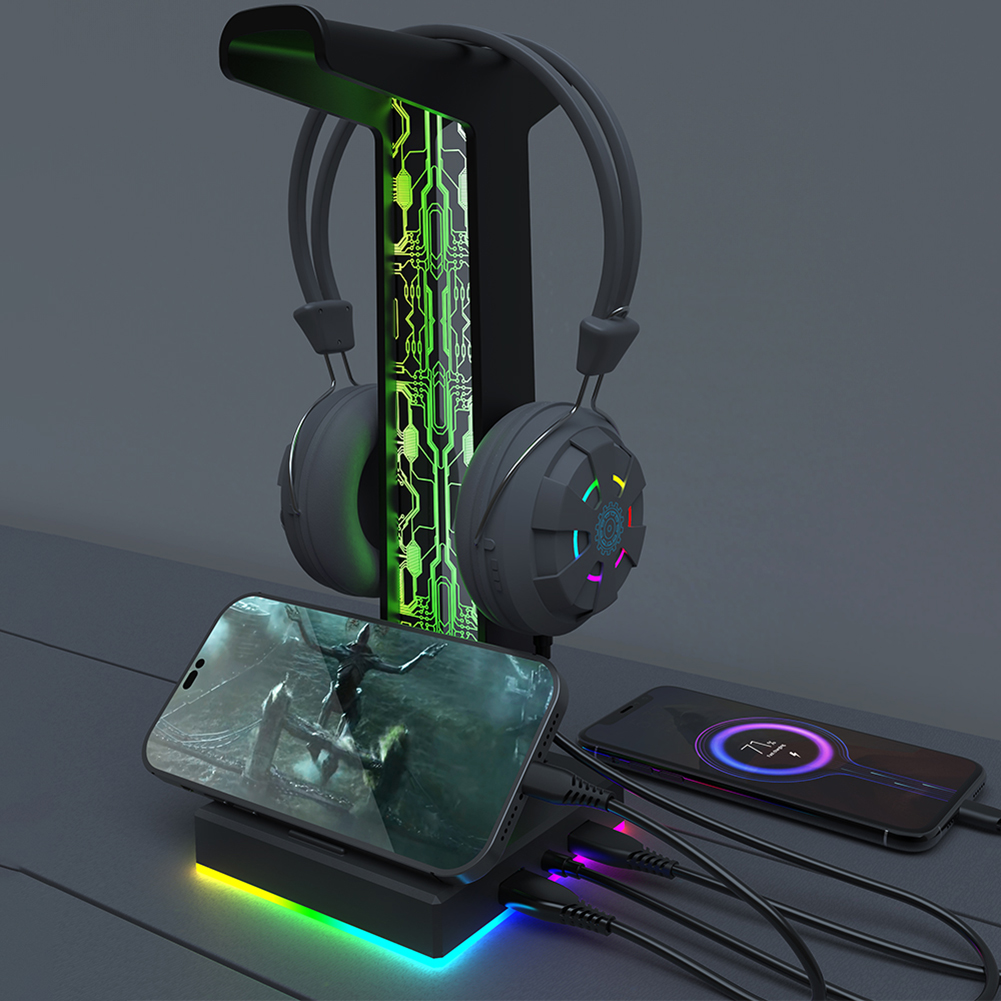 RGB Gaming Headphone Stand Dua - огляд і ціна Pc Gaming Desk